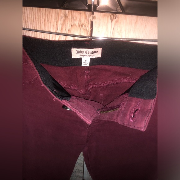 Womens Juicy Couture jeans Sz 8 Maroon Flaunt It Stretch Denim Y2K Preppy - Picture 6 of 8